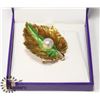 Image 1 : AUTUMN THEMED LEAF BROOCH WITH FAUX PEARL