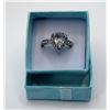 Image 1 : 13)  SILVER TONE AND CLEAR CZ PEAR SHAPED