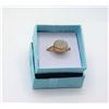 Image 1 : 7)  GOLD TONE AND WHITE OVAL DRUZY RING SET