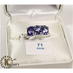 10K WHITE GOLD TANZANITE(3.1CT) RING (71-PN39)