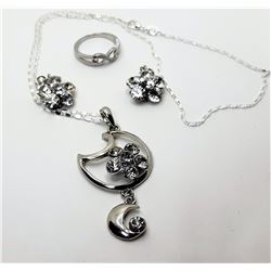11)  SET OF SILVER PLATED AND WHITE