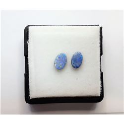 15)  LOT OF 2 MATCHED NATURAL PALE BLUE