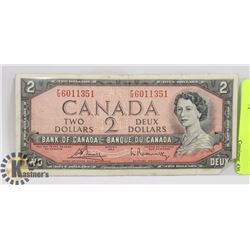 1954 TWO DOLLAR B/R FG6011351 CURRENCY