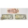 Image 1 : TWO CANADIAN 1972 $1 BILLS & ONE 1986 $2 BILLS