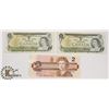 Image 1 : TWO CANADIAN 1972 $1 BILLS & ONE 1986 $2 BILLS