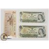 Image 1 : TWO CANADIAN 1972 $1 BILLS & ONE 1986 $2 BILLS