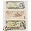 Image 1 : TWO CANADIAN 1972 $1 BILLS & ONE 1986 $2 BILLS