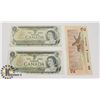 Image 1 : TWO CANADIAN 1972 $1 BILLS & ONE 1986 $2 BILLS