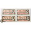 Image 1 : LOT OF 4 CANADIAN 1954 $2 BILLS