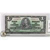 Image 1 : 1937 CANADIAN $1 BILL SERIAL EN6286283 C/T