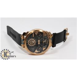 NEW DIESEL MACHINUS ROSE GOLD BLACK DIAL WATCH
