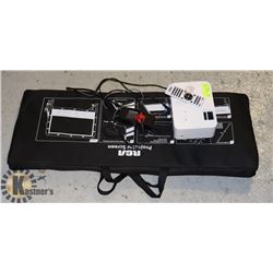 RCA PROJECTOR AND 90" SCREEN WITH STAND