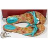 Image 1 : TURQUOISE FLOWER FLATS, SIZE - 8.5