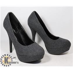 GREY STILETTOS , SIZE 9
