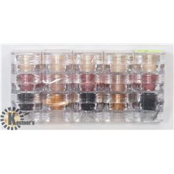 FIVE STACKS OF 3 ASSORTED MICABELLA SHIMMER