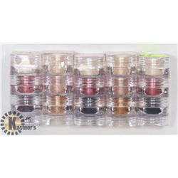 FIVE STACKS OF 3 ASSORTED MICABELLA SHIMMER