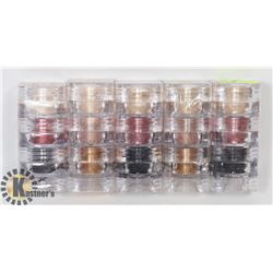 FIVE STACKS OF 3 ASSORTED MICABELLA SHIMMER