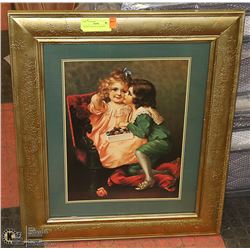 FRAMED VINTAGE LOOK PRINT, 22 X 26