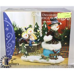 DECORATIVE SNOW MEN FIGURINE WITH METAL