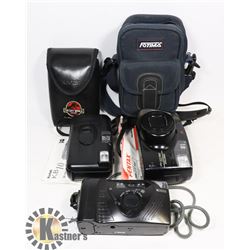 LOT OF THREE FILM CAMERAS, ONE WITH INSTRUCTION