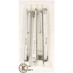 LOT OF 4 NEW WINE & BEER HYDROMETERS