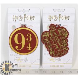 LOT OF TWO NEW HARRY POTTER LUGGAGE TAGS