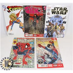 LOT OF 5 RARE SPIDERMAN AND MORE COMICS