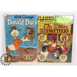 2 X COMICS #1 MUSKETEERS #29 DONALD DUCK 10 CENT