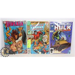 HAWKMAN # 20 JLA # 40 HULK # 331 COMICS