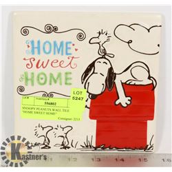 SNOOPY PEANUTS WALL TILE "HOME SWEET HOME"