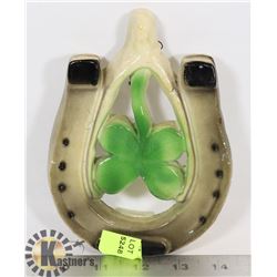 CERAMIC LUCKY HORSE SHOE WISHBONE 4 LEAF CLOVER