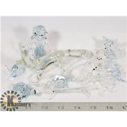 10 X GLASS CRYSTAL & BLOWN GLASS FIGURES EUROPEAN