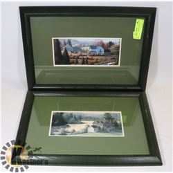 2 X FRAMED FARM & COTTAGE PRINTS
