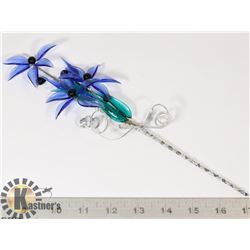 GLASS COLORED FLOWER ON STEM HAND MADE EUROPEAN