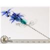 Image 1 : GLASS COLORED FLOWER ON STEM HAND MADE EUROPEAN