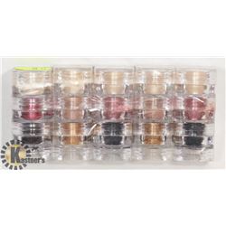 FIVE STACKS OF 3 ASSORTED MICABELLA SHIMMER