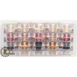 FIVE STACKS OF 3 ASSORTED MICABELLA SHIMMER