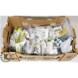 LARGE LOT OF ELECTRONIC COMPONENTS, ACCESSORIES &