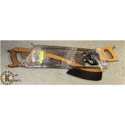 BUNDLE OF CARPENTERS SAWS AND TOOLS -