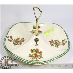 SEQUOIA WARE STRAWBERRY DIVIDED SERVING DISH