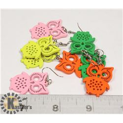 SET OF 4 OWL EARRINGS