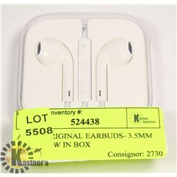 APPLE ORIGINAL EARBUDS- 3.5MM JACK- NEW IN BOX
