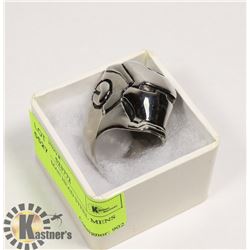 NEW IRON MAN HEAD STEEL MENS RING -