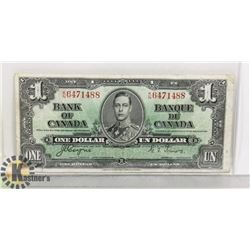 1937 CANADIAN ONE DOLLAR BILL
