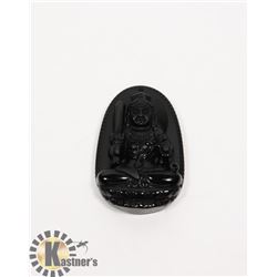 #201-BLACK OBSIDIAN BUDDHIST PENDANT 28.16g