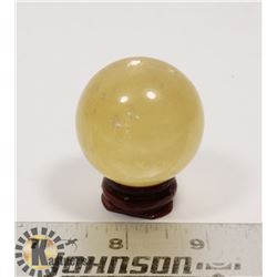 #99-YELLOW CITRINE SPHERE BALL 42.3mm + STAND