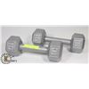 Image 1 : WEIGHTS- SET OF 2 METAL (10 LB DUMBBELLS)