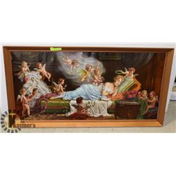 WOOD FRAMED LINDBERG CUPID/CHERUB