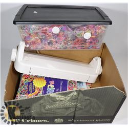 LOT OF ASSORTED LOOM BANDS & BOOKS
