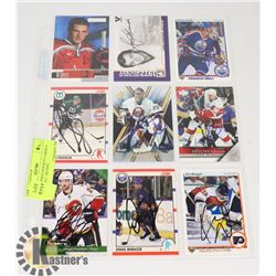 AUTOGRAPHED HOCKEY CARDS 9 CARD SHEET - HUDDY;